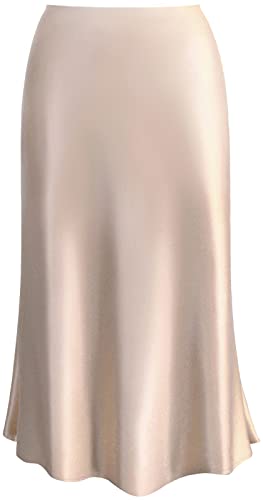 Satin skirt outlet beige