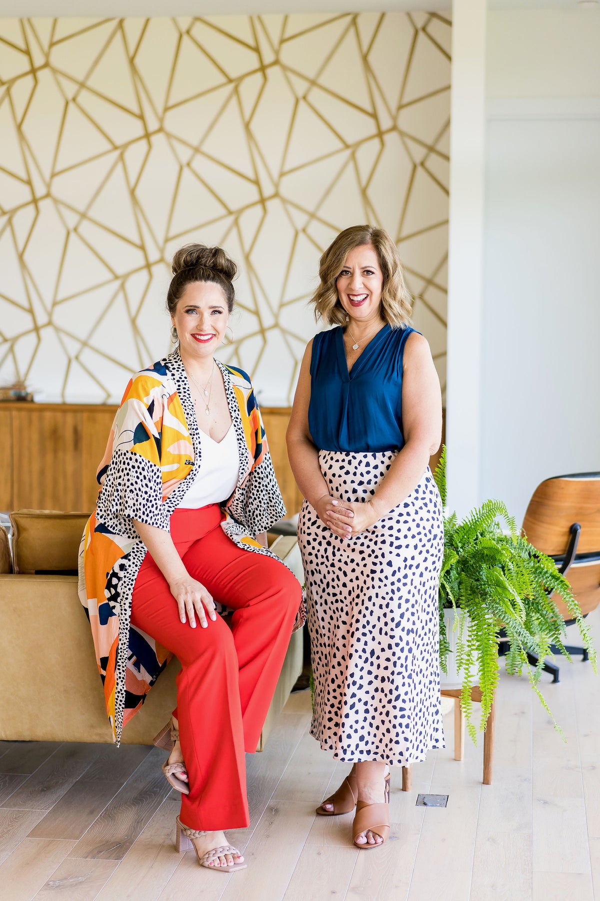 Women posing for brand styling portraits.