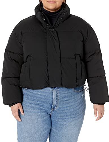 Essentials Women's Lightweight Water-Resistant Hooded Puffer Coat  (Available in Plus Size)