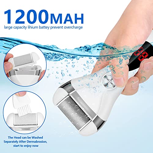 Electric Foot File Callus Remover for Feet Rechargeable Professional  Pedicure Tools Kit Wet & Dry Foot Scrubber Care with 4 Roller Heads 2 Speed  LCD Display for Dry Hard Cracked Heel Dead